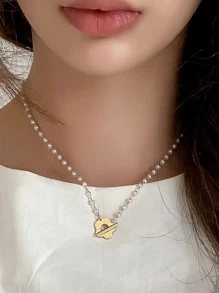 DAZY 花細節項鍊 - 金黃色 - 查看 6