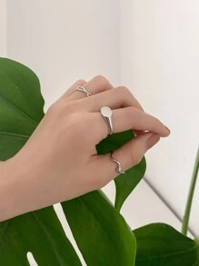DAZY 3pcs Minimalist Ring - Silver - View 8