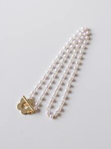 DAZY 花細節項鍊 - 金黃色 - 查看 3