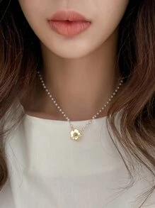 DAZY 花細節項鍊 - 金黃色 - 查看 1