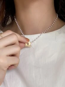 DAZY 花細節項鍊 - 金黃色 - 查看 5