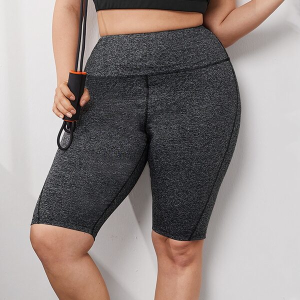 

Plus Solid Sports Biker Shorts, Dark grey