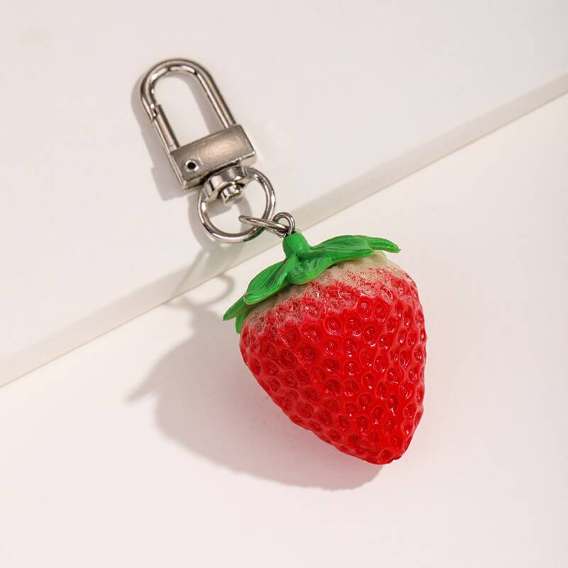 

Strawberry Decor Bag Charm, Red