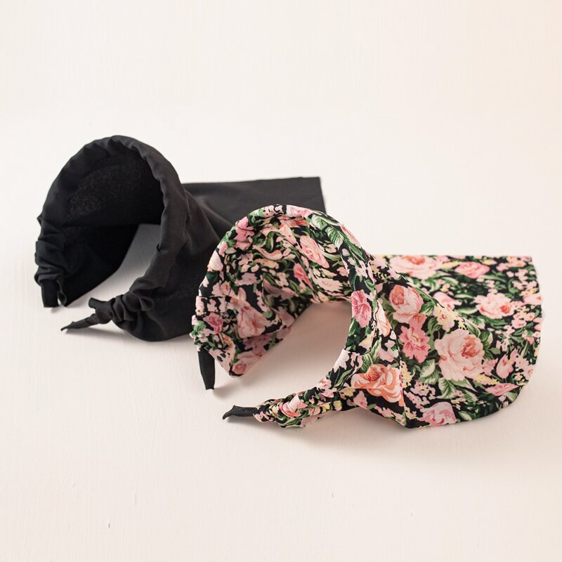 

2pcs Flower Print Hair Hoop, Multicolor