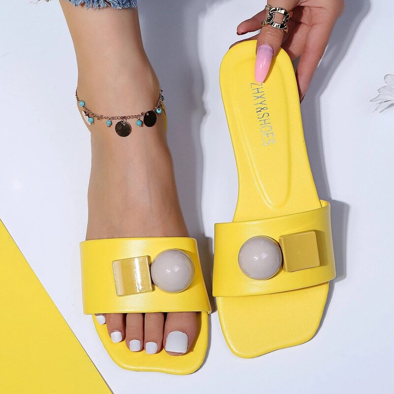 

Minimalist Slide Sandals, Yellow