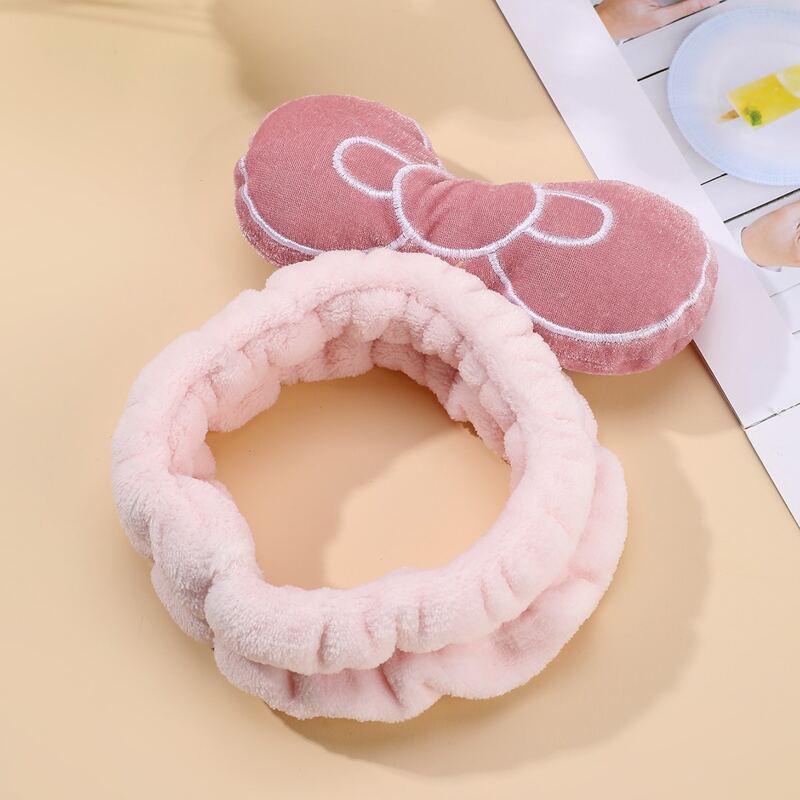 

Bow Decor Bath Headband, Dusty pink