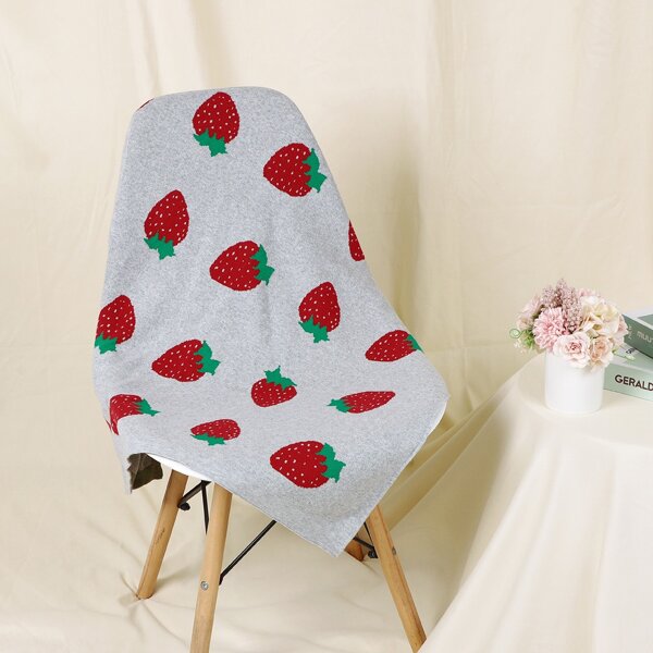 

Baby Fruit Pattern Knit Blanket, Light grey