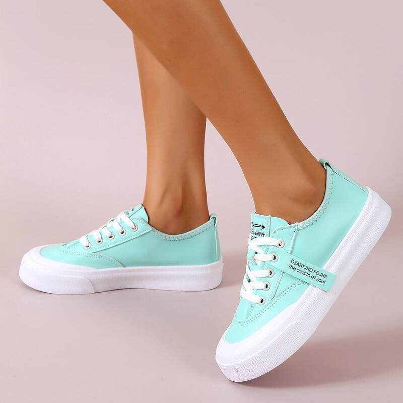 

Letter Graphic Skate Shoes, Mint green
