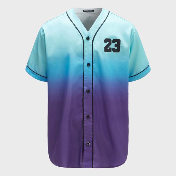 

Men Ombre Letter Graphic Shirt, Multicolor