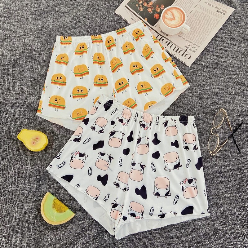 

2pcs Cartoon Graphic Sleep Shorts, Multicolor
