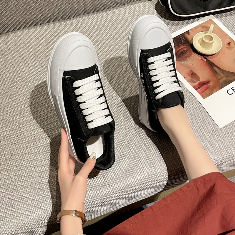 

Lace Up Front Canvas Shoes, Black