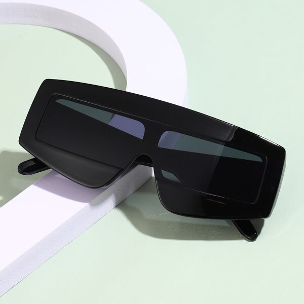 

Geometric Frame Sunglasses, Black