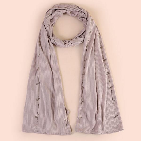 

Rhinestone Decor Scarf, Dusty pink