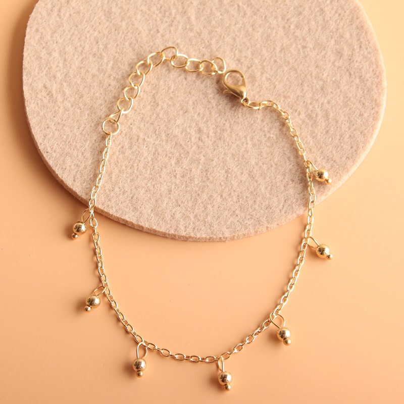 

Bead Charm Chain Bracelet, Gold