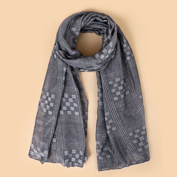 

Plaid Pattern Scarf, Grey
