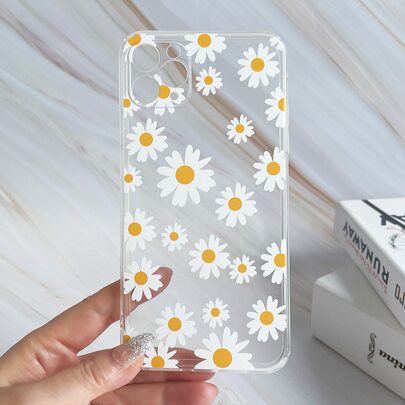 Flower Pattern Clear Phone Case