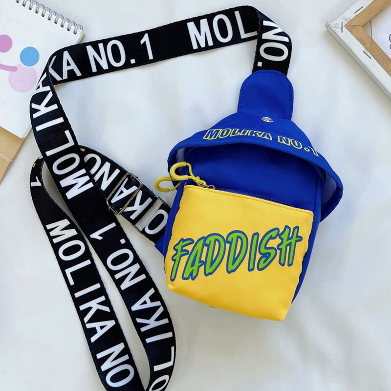 

Colorblock Letter Graphic Fanny Pack, Blue