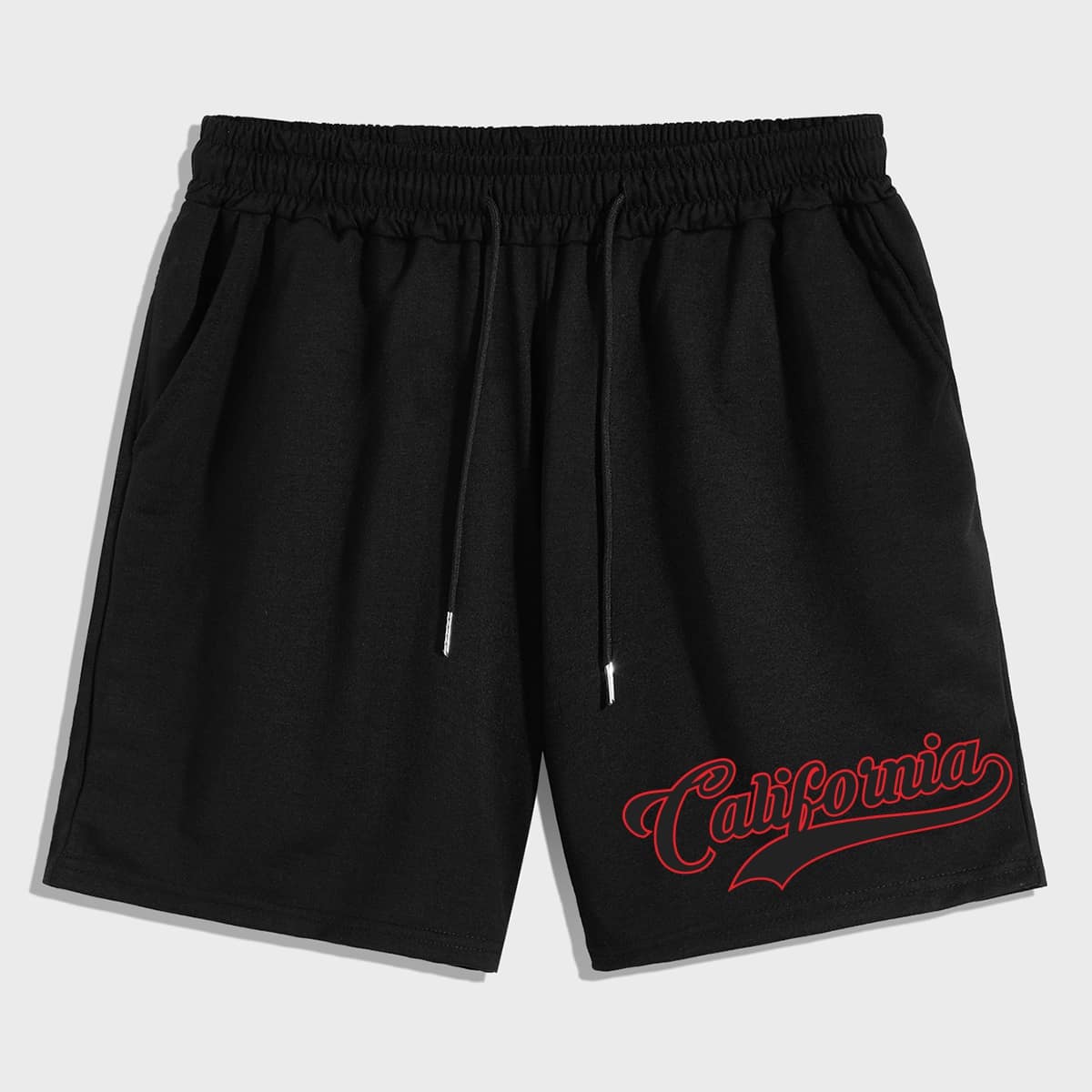 

Guys Letter Graphic Shorts, Black
