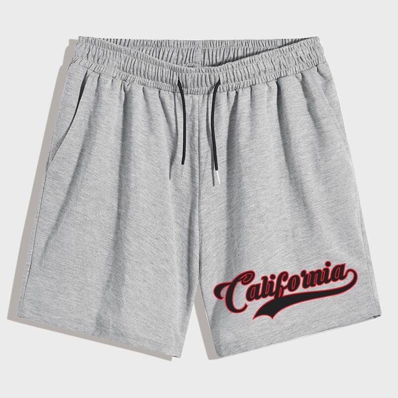

Guys Letter Graphic Shorts, Light grey