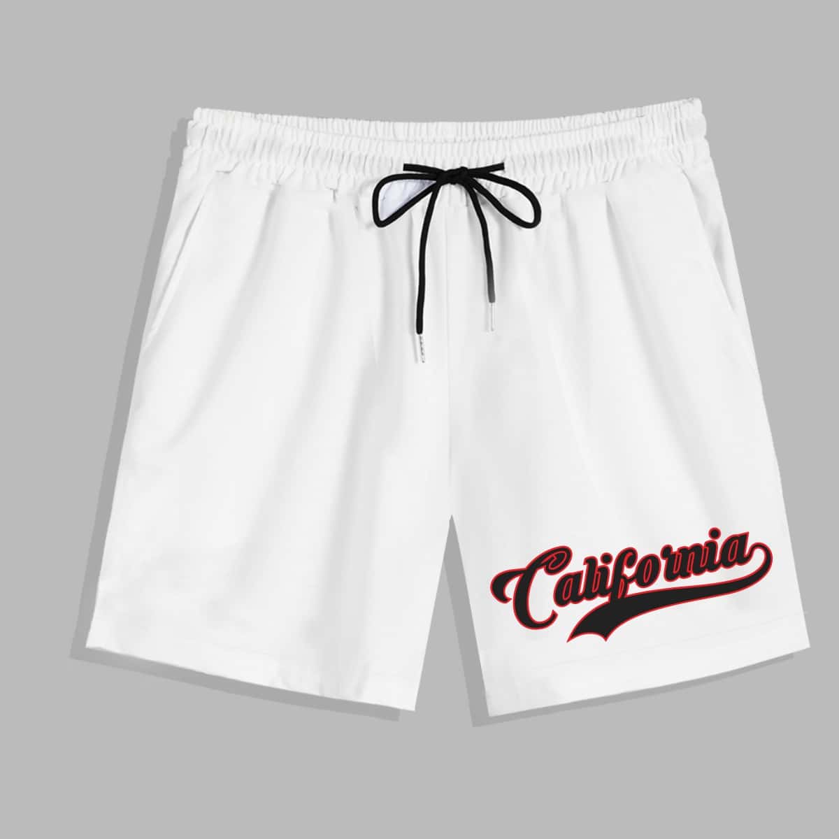 

Guys Letter Graphic Shorts, White