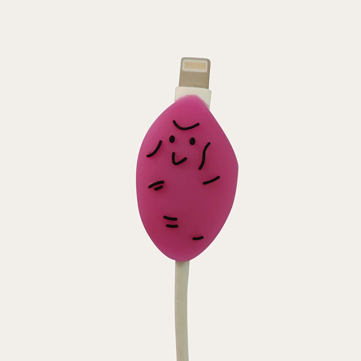 

Cartoon Data Cable Protector, Red violet
