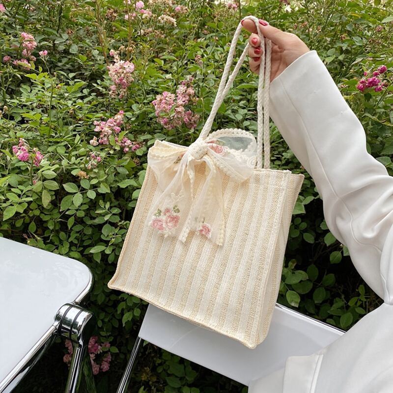 

Striped Tote Bag, Khaki