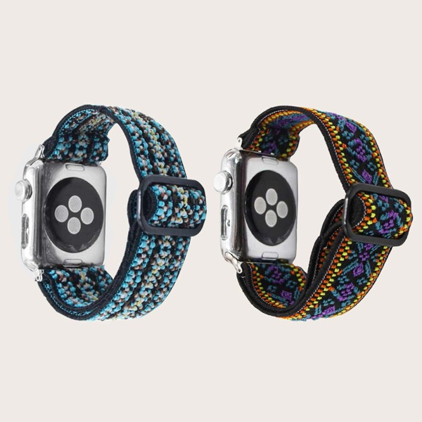 

2шт Нейлоновый ремешок для часов iWatch, Многоцветный