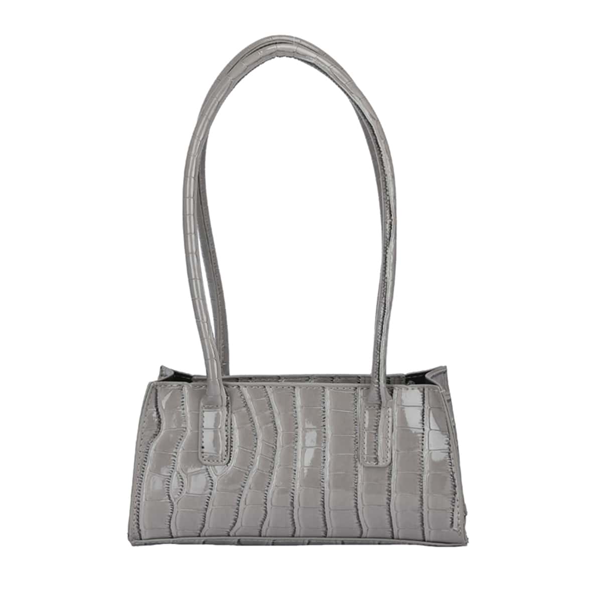 

Croc Embossed Shoulder Bag, Grey