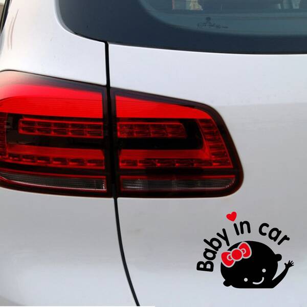 

1pc Baby Car Sticker, Black