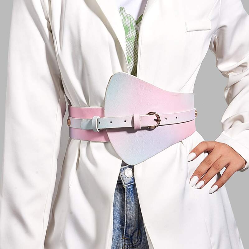 

PU Wide Belt, Multicolor