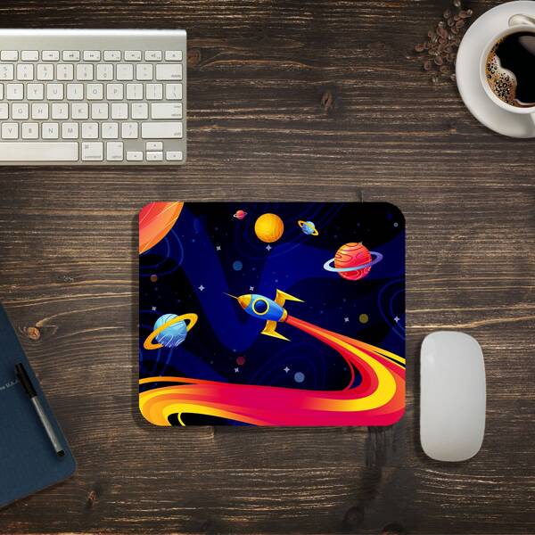 

Cartoon Rocket Mouse Pad, Multicolor