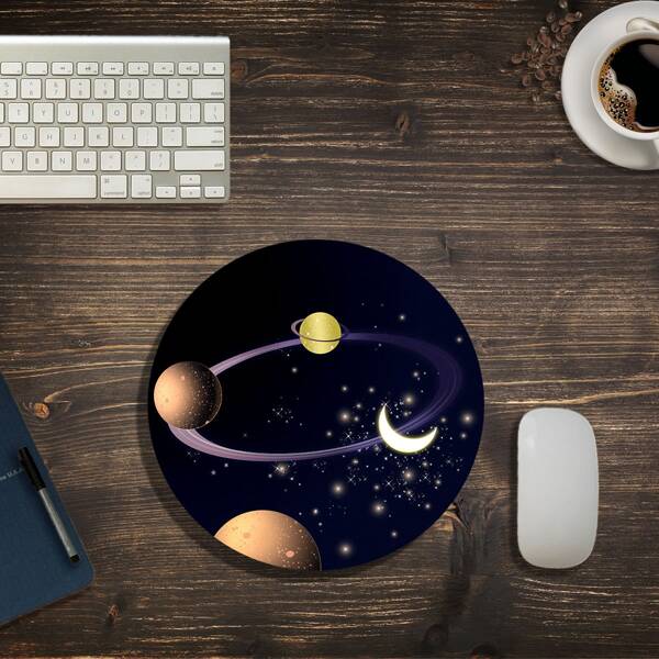 

Planet Pattern Round Mouse Pad, Multicolor
