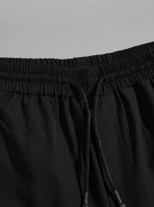 Manfinity Hombres Pantalones con estampado de letra de color combinado - Multicolor - Ver 4
