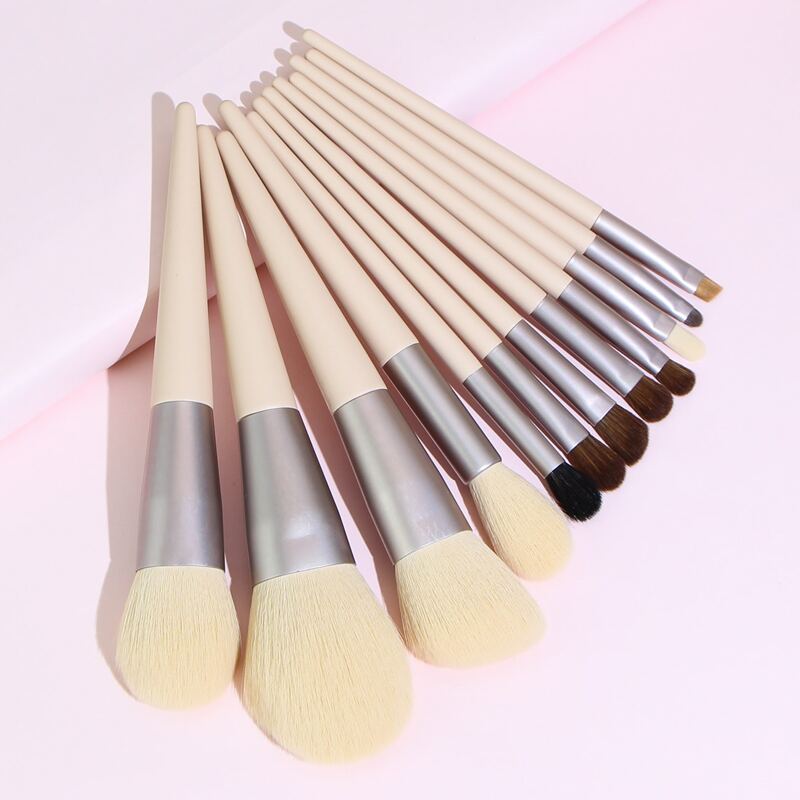 

12pcs Makeup Brush Set, Beige