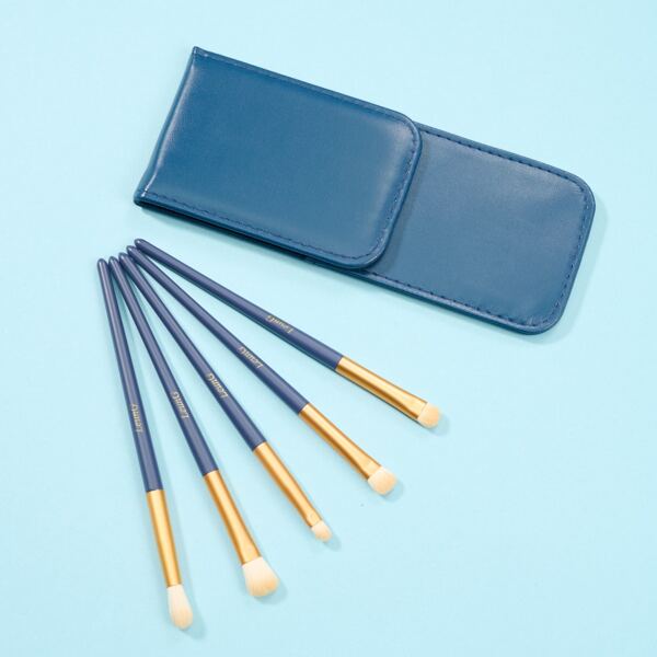 

5pcs Eyeshadow Brush Set & 1pc Storage Bag, Blue