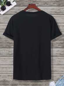 Manfinity 男士外星人印花T恤 - 黑色 - 查看 2