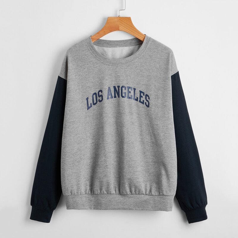 

Letter Graphic Colorblock Sweatshirt, Multicolor