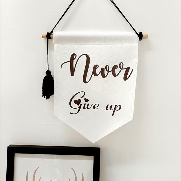 

Slogan Graphic Wall Hanging, Black and white