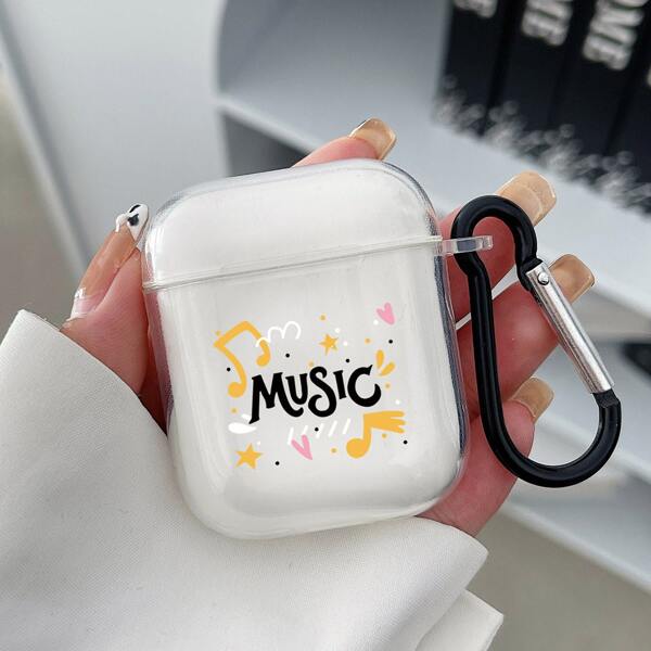 

Прозрачный чехол для Airpods с мультипликационным узором