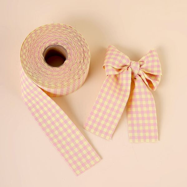 

1roll 2 Yard Gingham Pattern Webbing, Multicolor