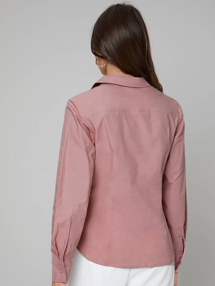 Button Through High Low Blouse