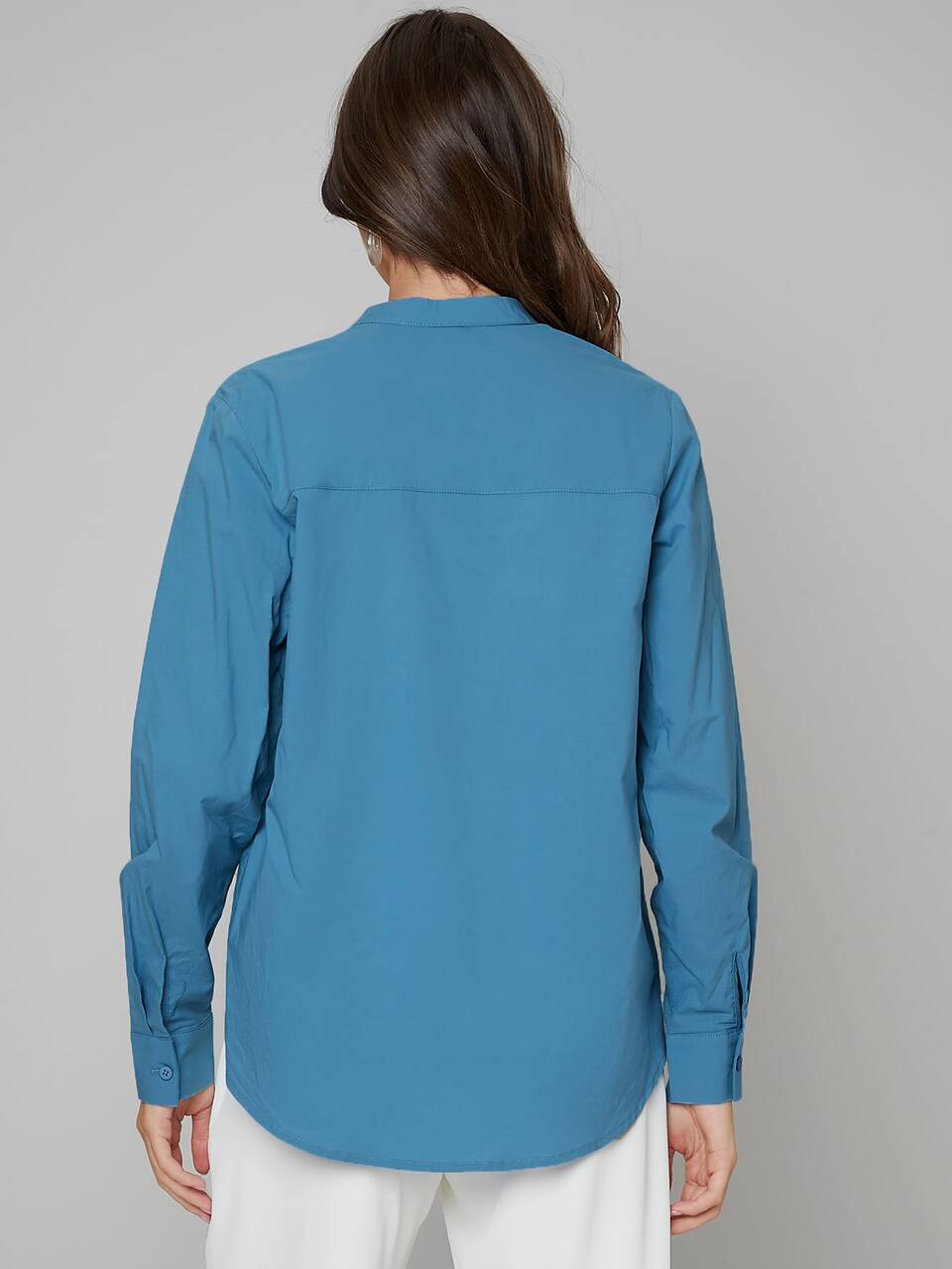 Notch Neck High-low Hem Solid Top