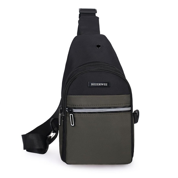 

Men Two Tone Multi-compartment Sling Bag, Green