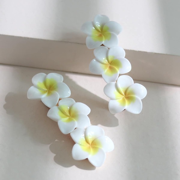

2pcs Toddler Girls Flower Decor Hair Clip, Multicolor