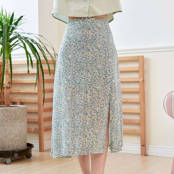 

Ditsy Floral Print Skirt, Multicolor