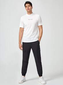 GENTILAND Men Letter Graphic Tee - White - View 3