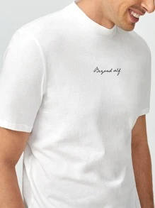 GENTILAND Men Letter Graphic Tee - White - View 5