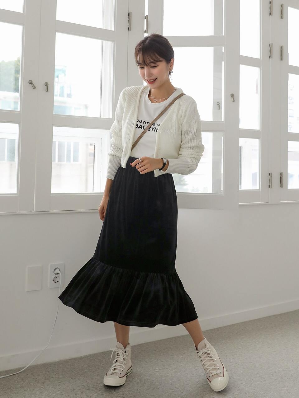 Elastic Waist Solid Mermaid Skirt