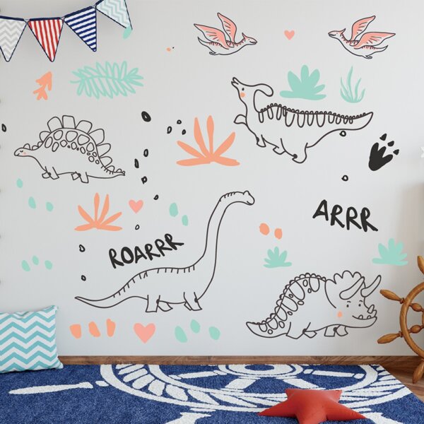

Dinosaur Print Kids Wall Sticker, Multicolor