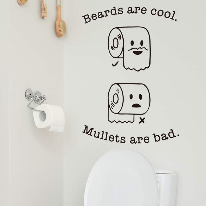 

1sheet Cartoon Print Wall Sticker, Black